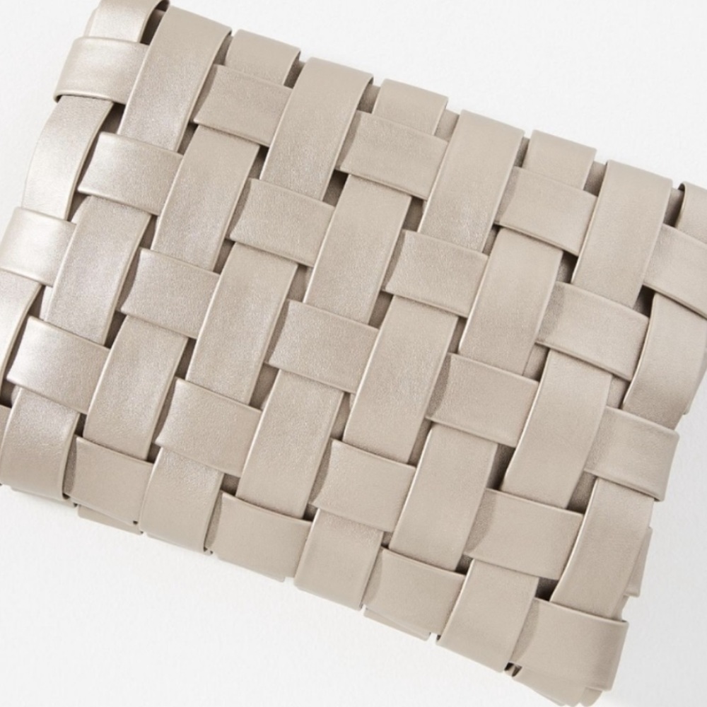 Anthropologie white Lindy woven clutch